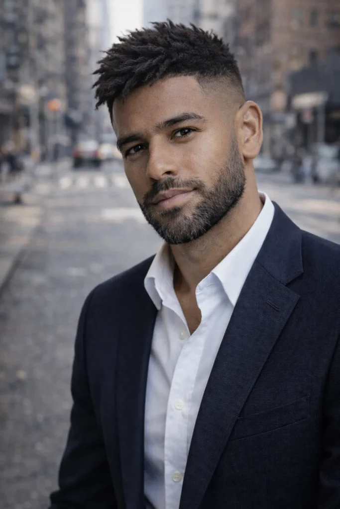 Textured High Fade with Forward Sweep