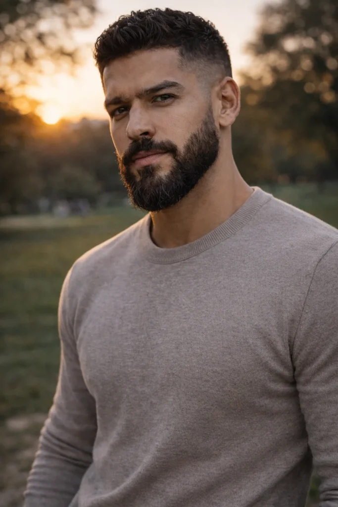 Textured Mid-Length Beard with Soft Taper