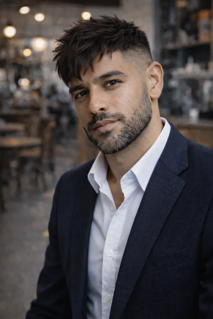 Textured Temple Fade with Angular Fringe