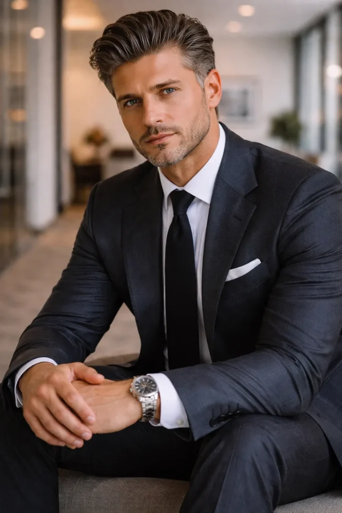 Textured Wavy Slick Back