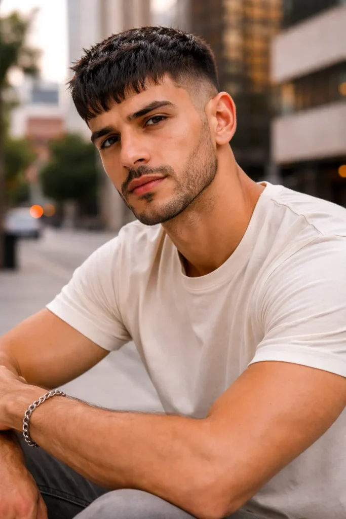 Urban Caesar with Broken Line Fringe