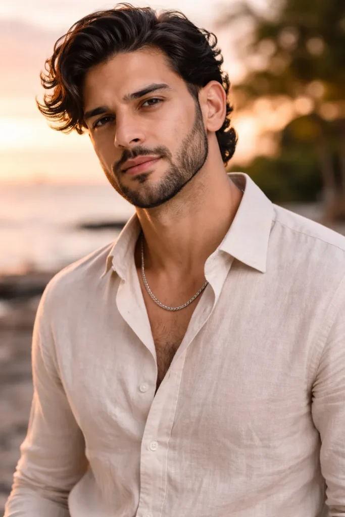 Wavy Medium Hair + Natural Beard