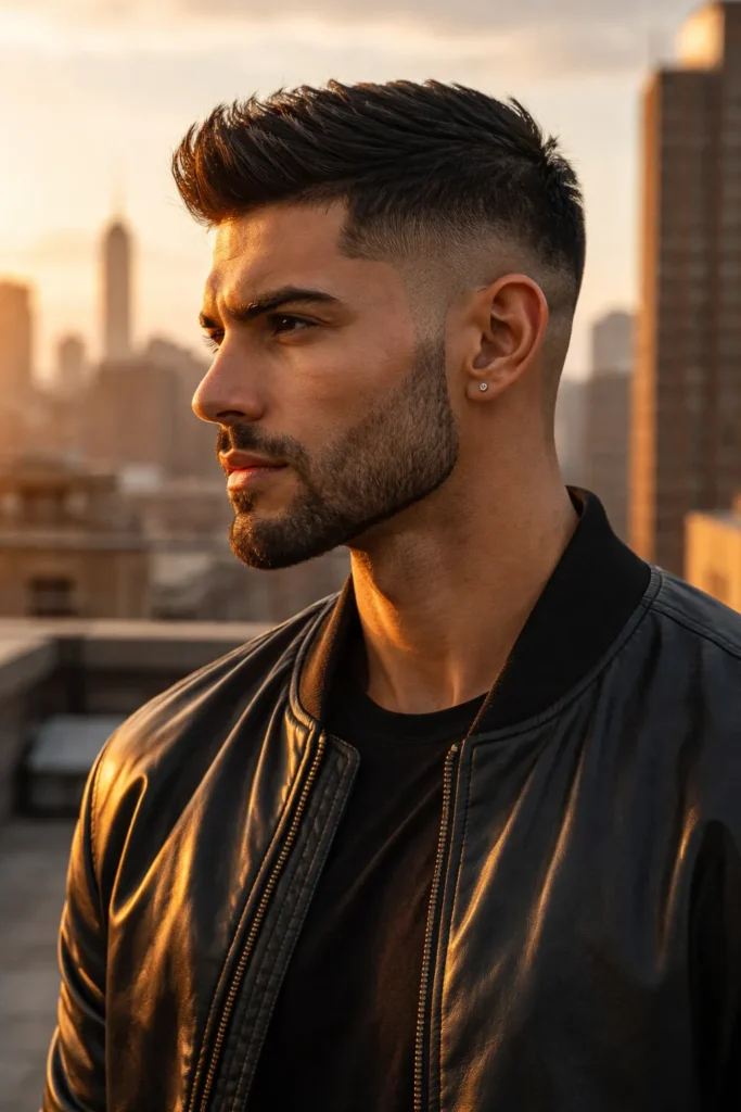 Angular Jawline Short Beard
