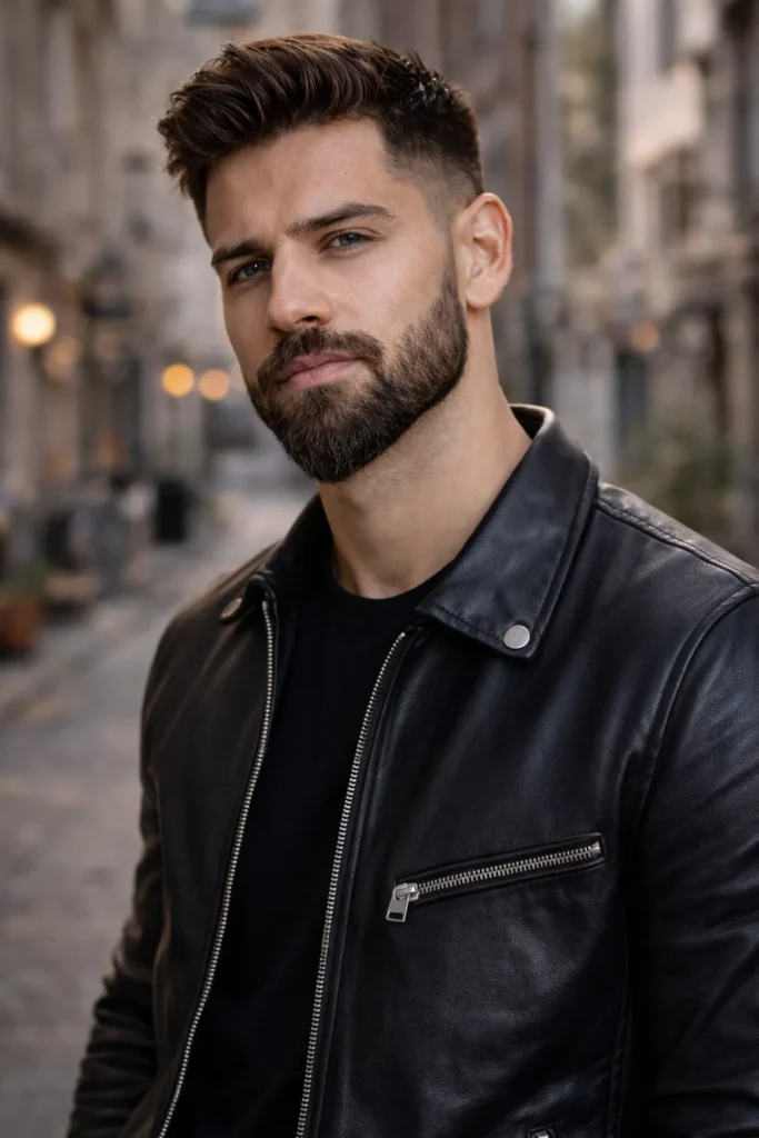 Angular Pointed Beard with Mustache Blend