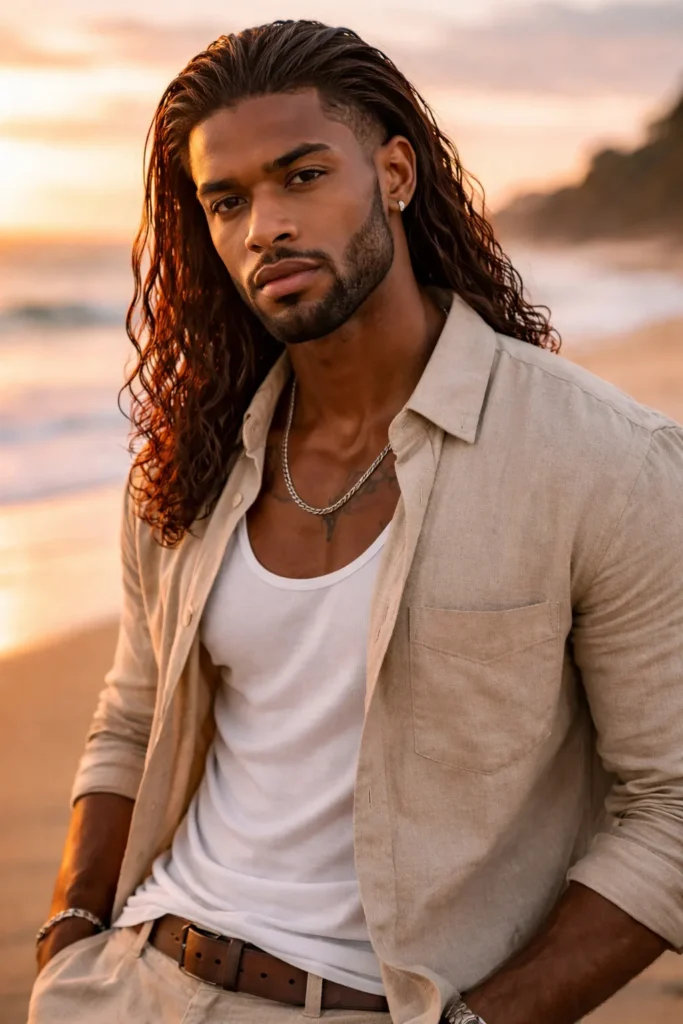 Auburn Long Slick Back Flow