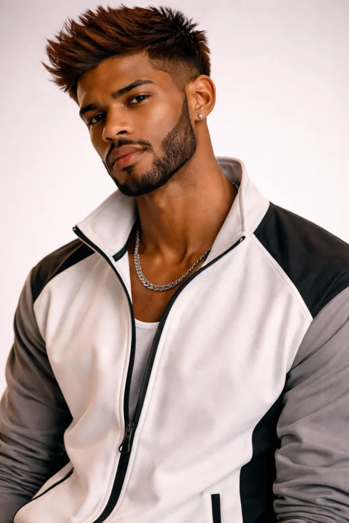 Auburn Short Spiky Texture