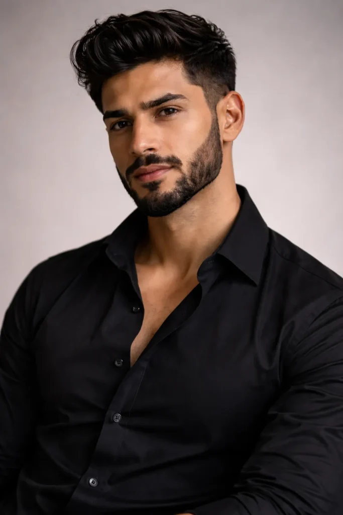 Beard with Defined Mustache Combo