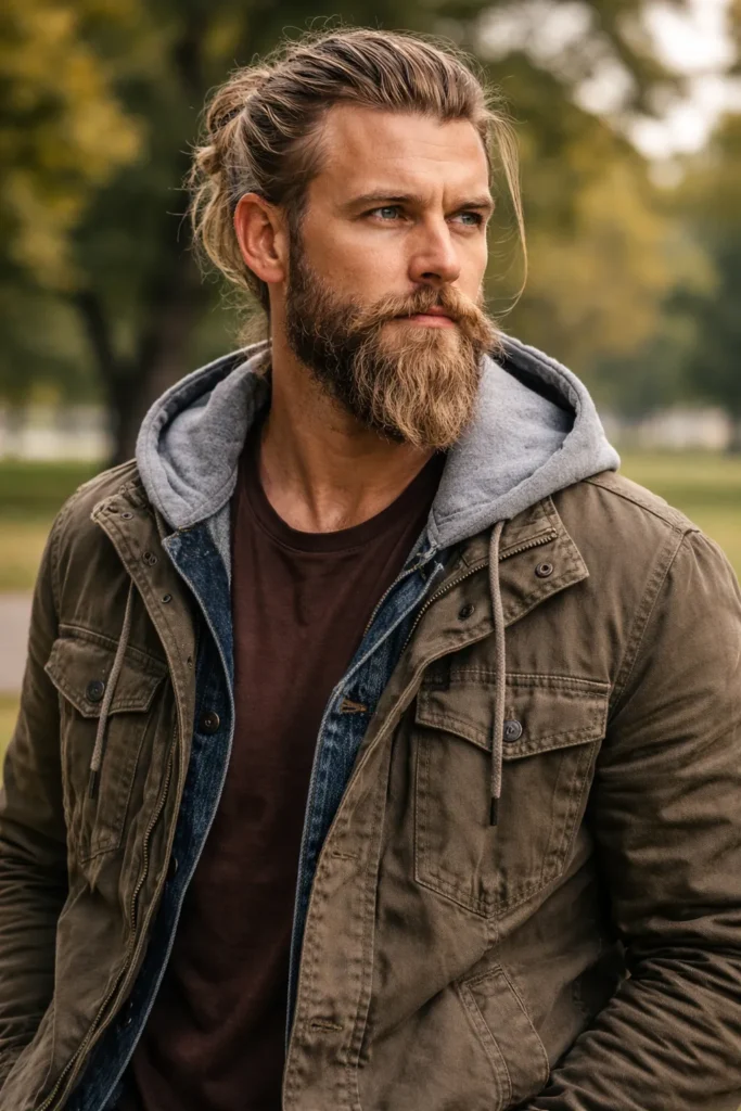 Blonde Beard with Medium Length Volume