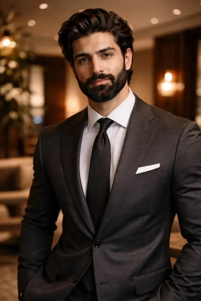 Brushed Flow Volume + Hollywoodian Beard