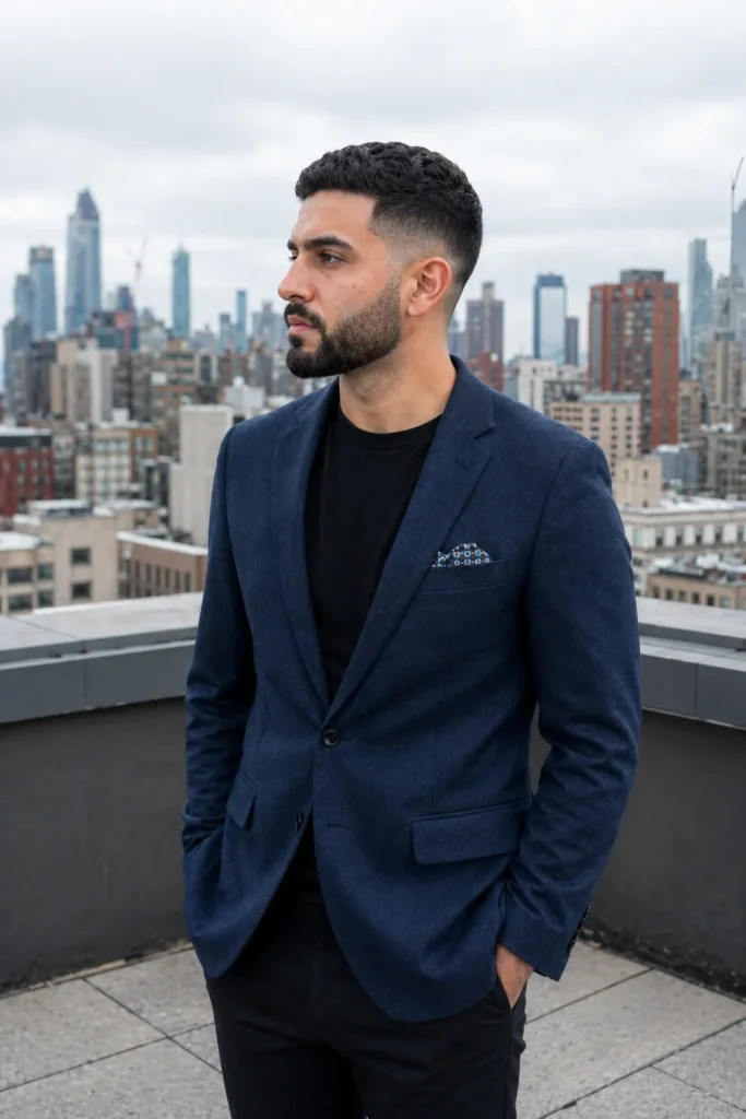 Burst Fade with Short Beard