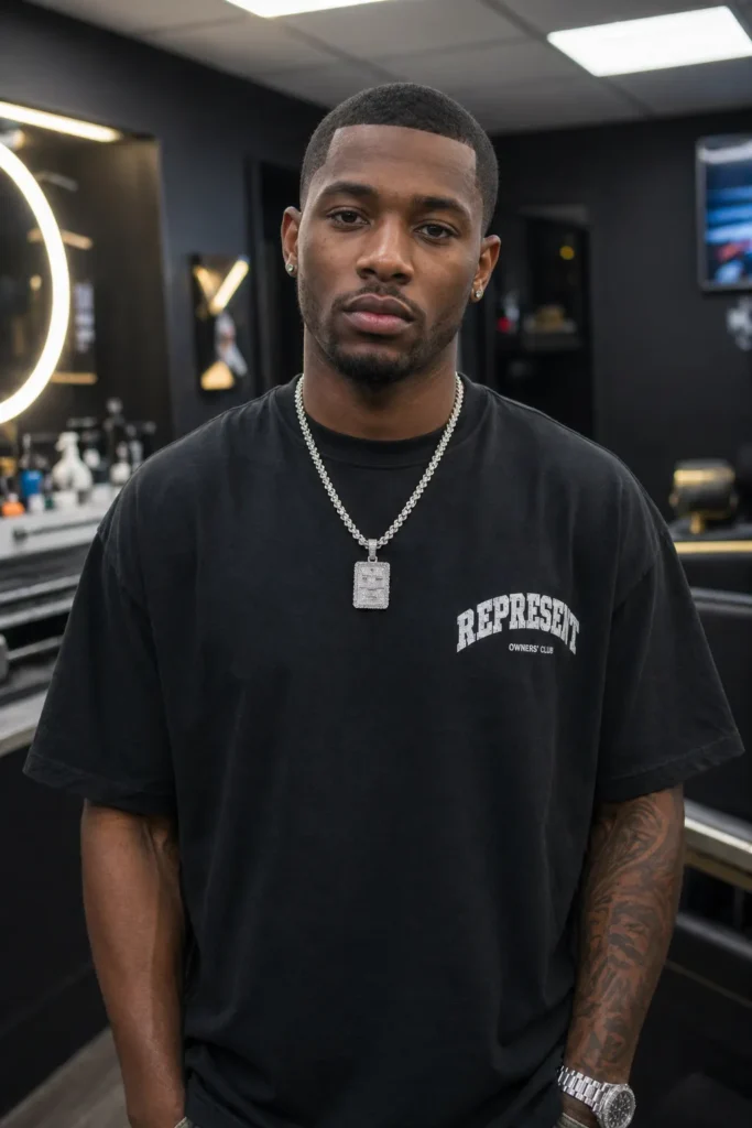 Buzz Cut with Line-Up (Sharp Hairline Focus)