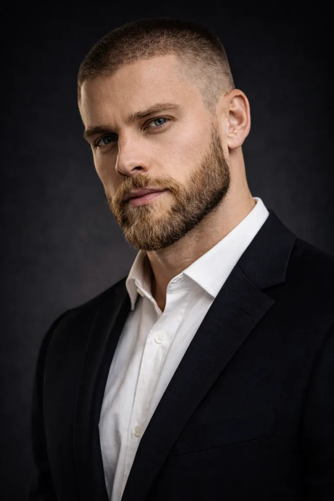 Buzz Cut with Sculpted Beard