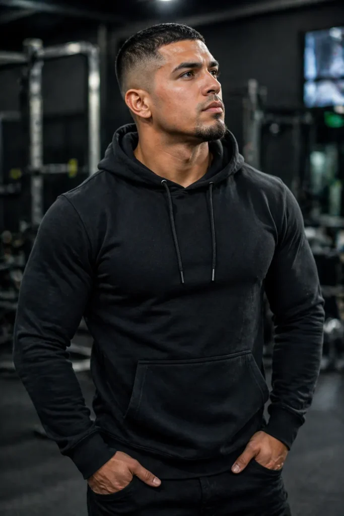 Buzz Cut with Sharp Line-Up Fade