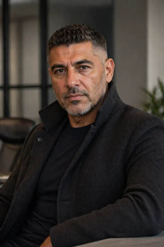 Caesar Cut with Clean Low Fade