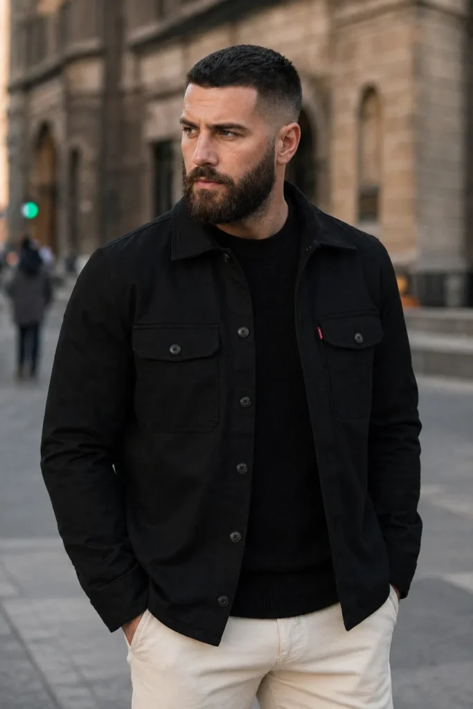 Classic Low Fade with Full Beard