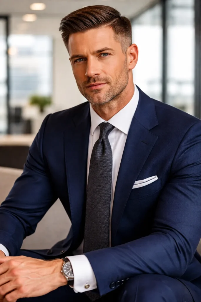 Classic Taper Fade with Side Part