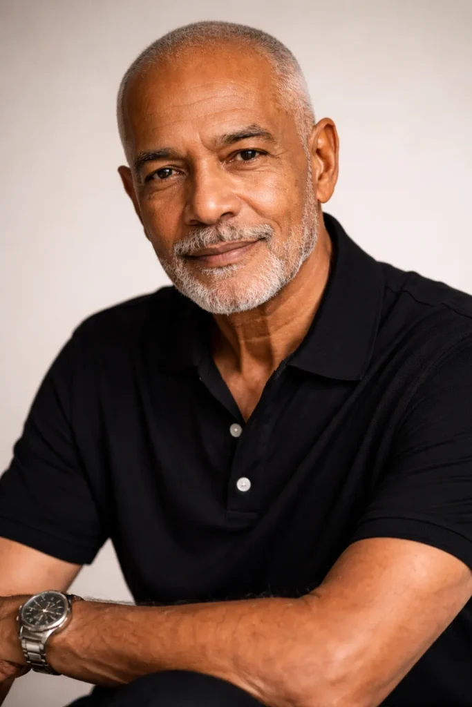 Clean Buzz Cut with Natural Gray