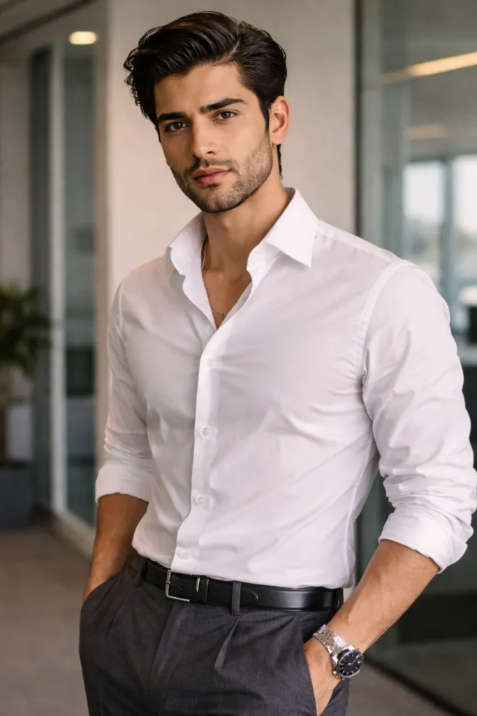 Clean Flow Haircut with Sharp Side Part