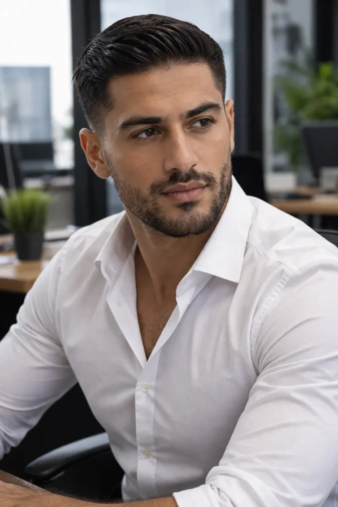 Clean Low Taper with Comb Over