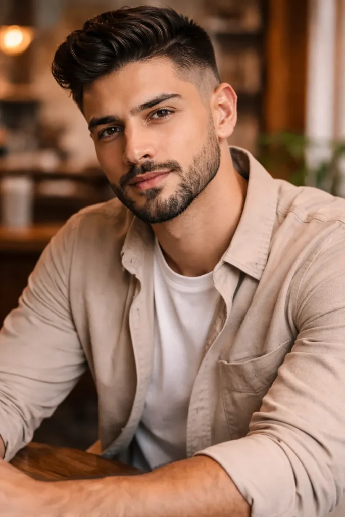 Clean Mid Fade with Short Beard