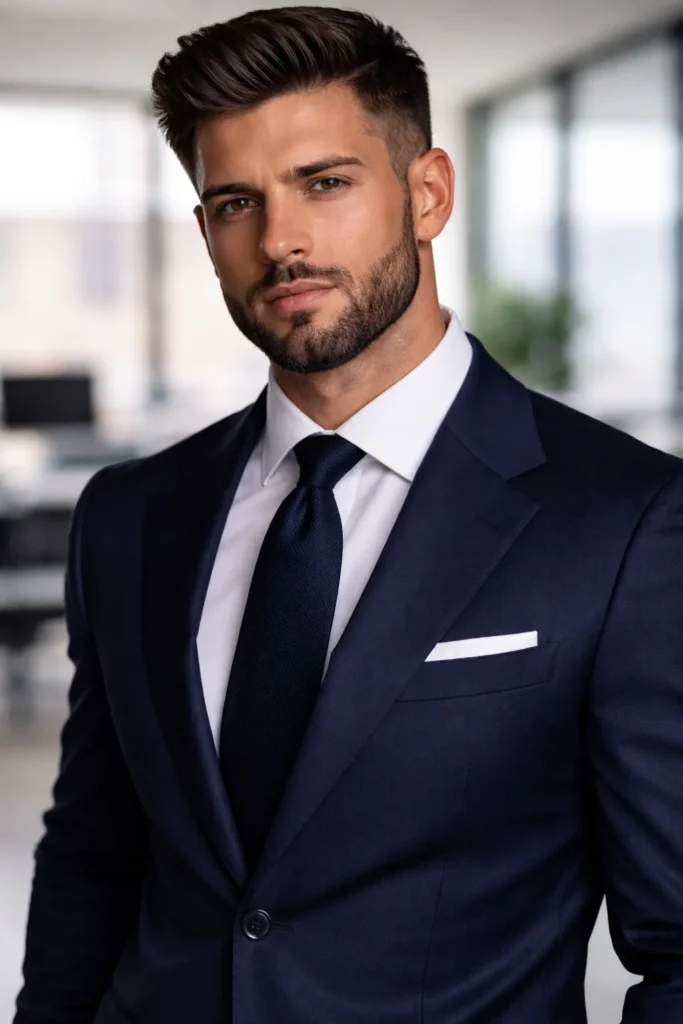 Modern Italian Beard with Clean Neckline