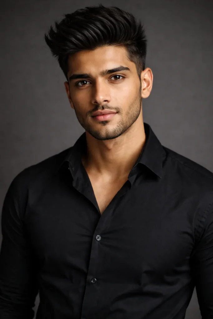 Sharp Textured Quiff with Low Fade