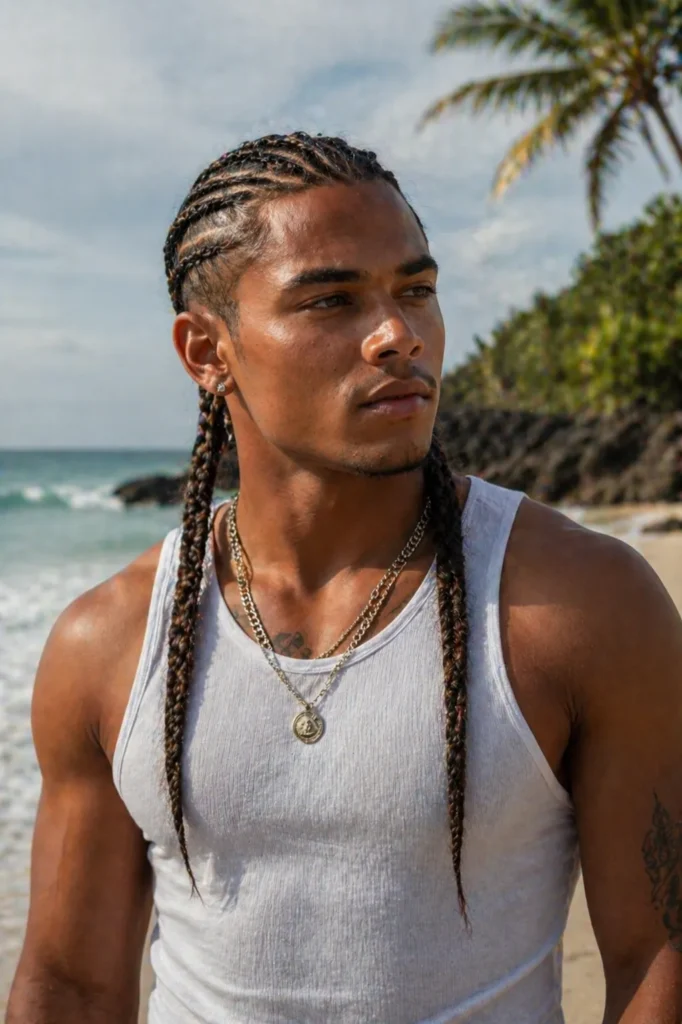 Cornrows with Fishtail Ends