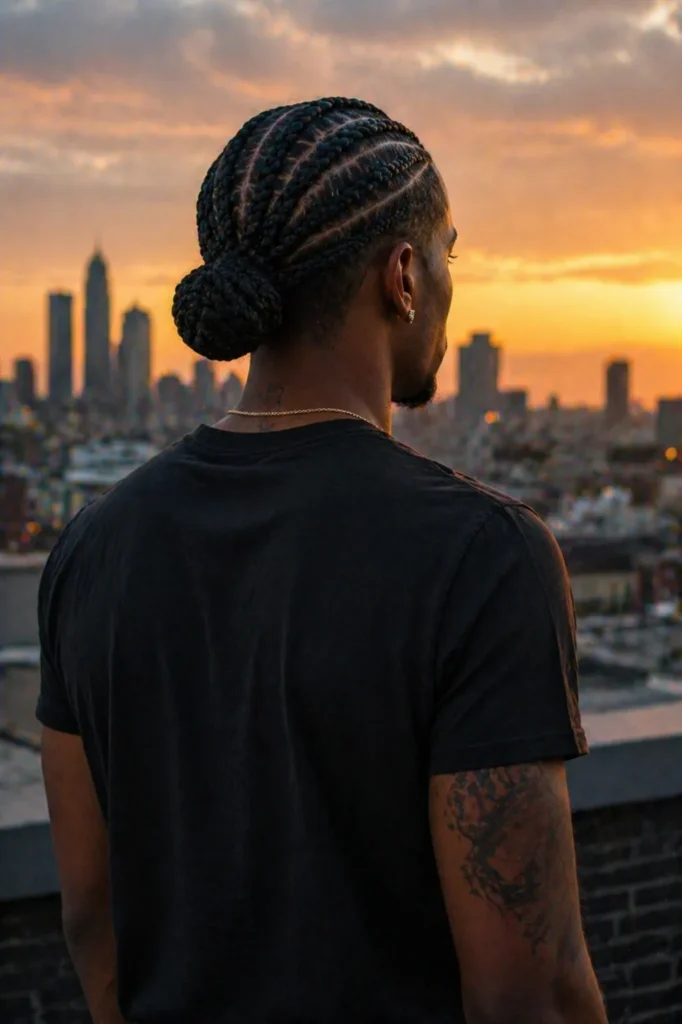 Cornrows with Low Bun