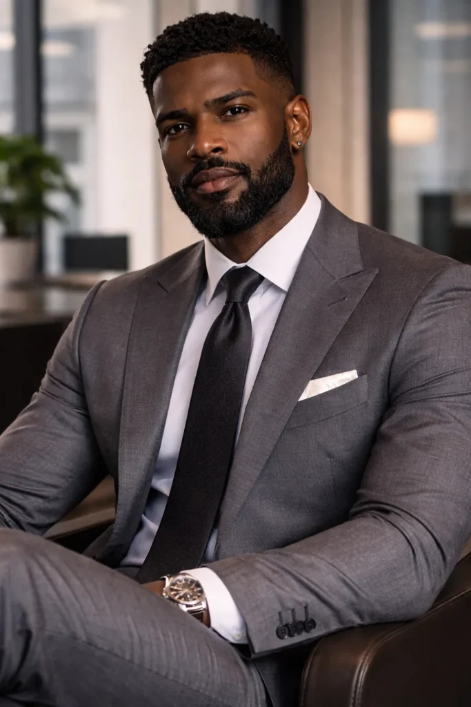 Corporate Beard + Temple Fade