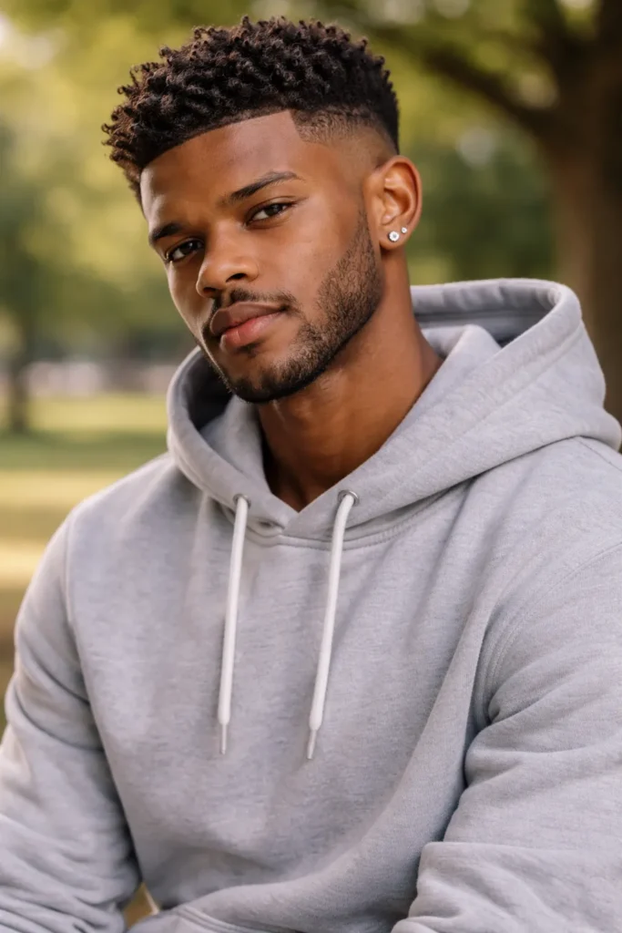 Curly Crop with Drop Fade