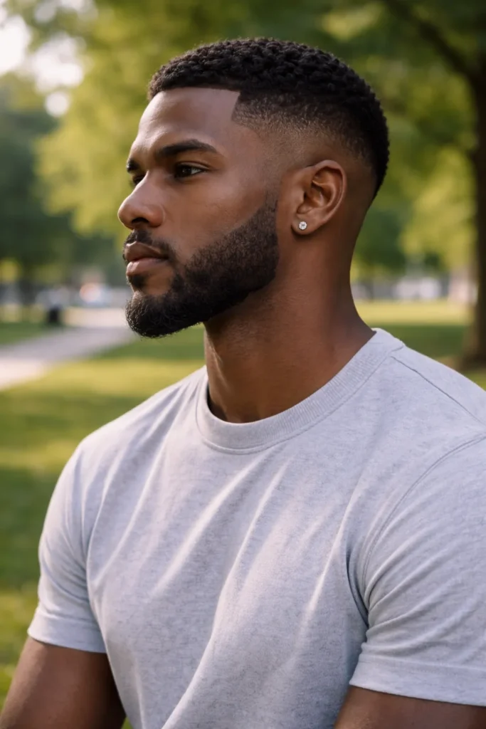 Curly Hair Fade Beard
