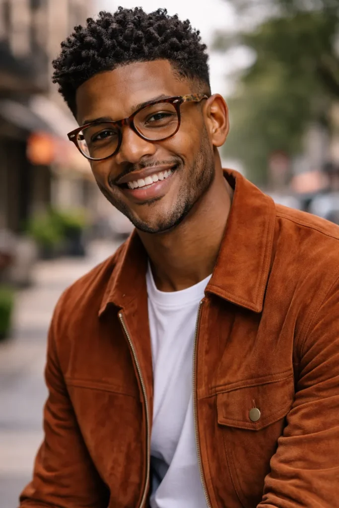 Curly Top with Clean Fade