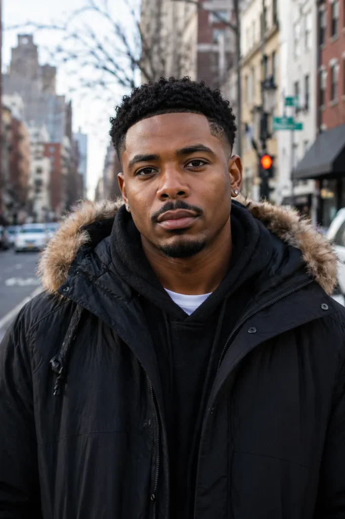 Curly Top with Mid Taper Fade