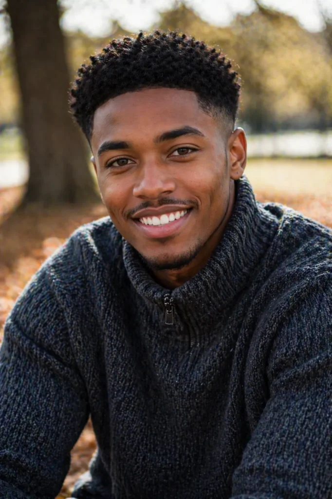 Curly Top with Taper Fade