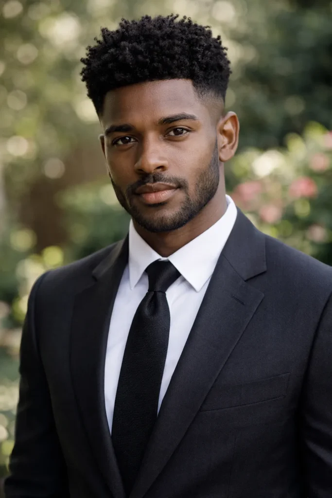 Curly Top with Tapered Sides