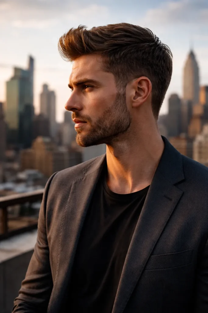 Defined Jaw Beard with Short Length