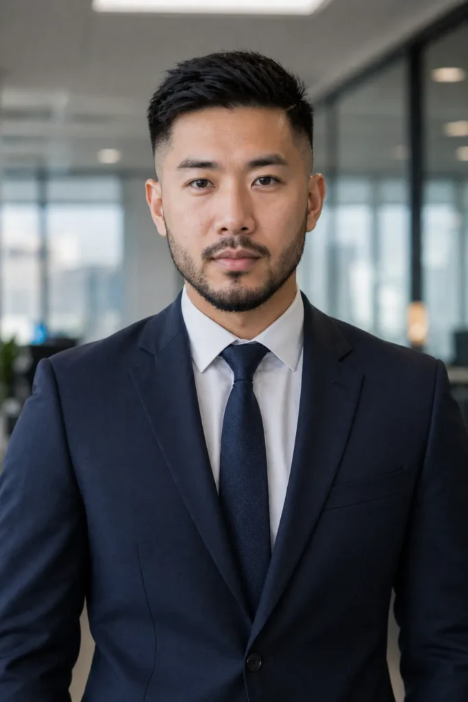 Disconnected Fade with Short Beard