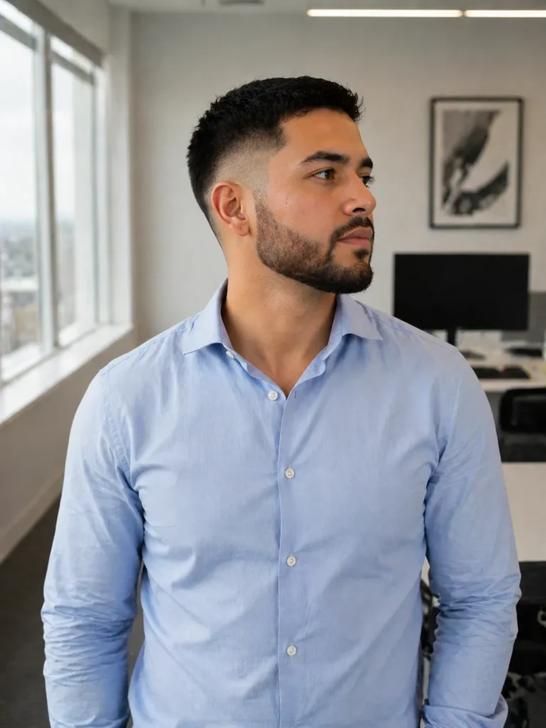 Drop Fade with Rounded Beard