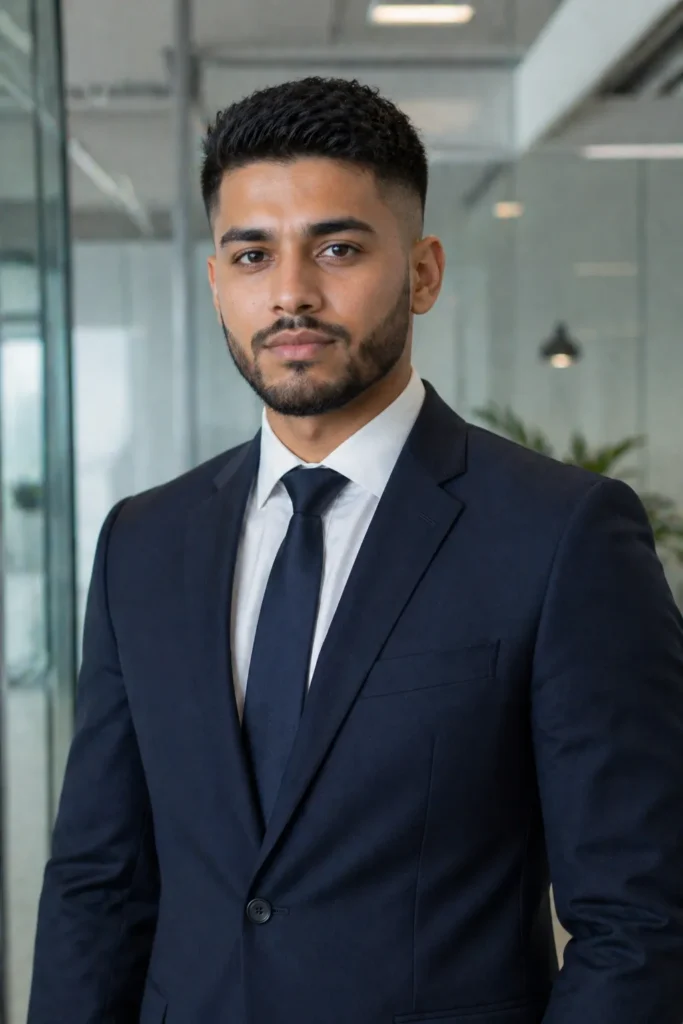 Drop Fade with Short Beard