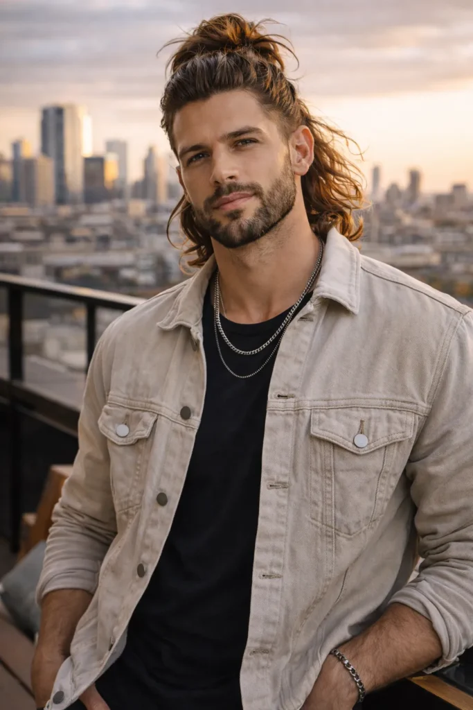 Feathered Half-Up Bun