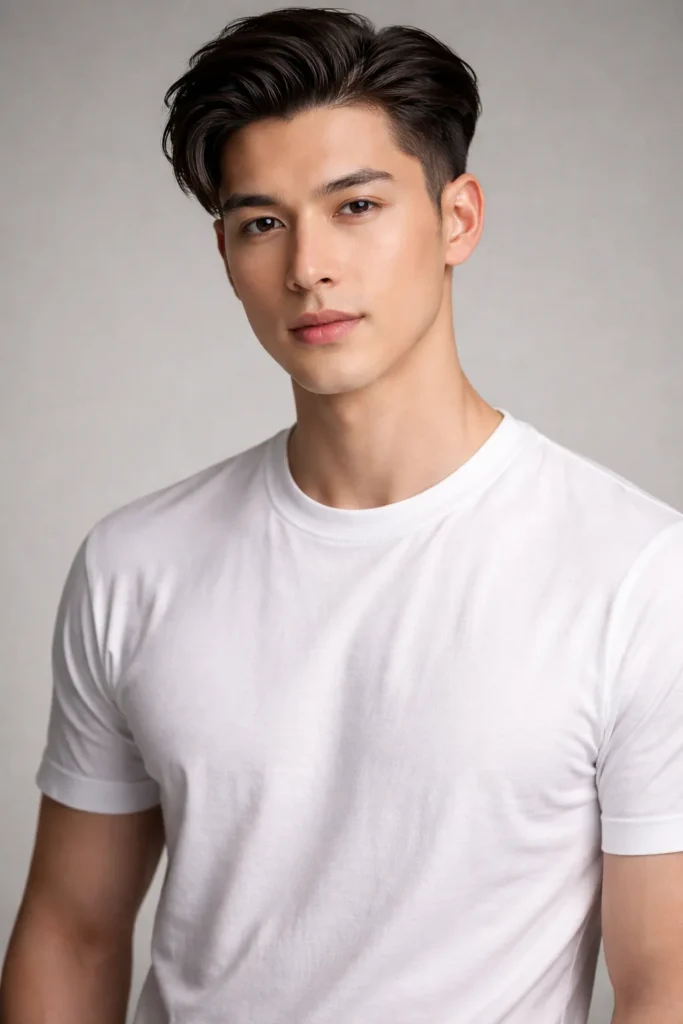 Flow Haircut with Side Part & Tapered Sides