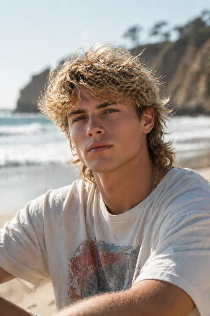 Fluffy Windswept Mullet