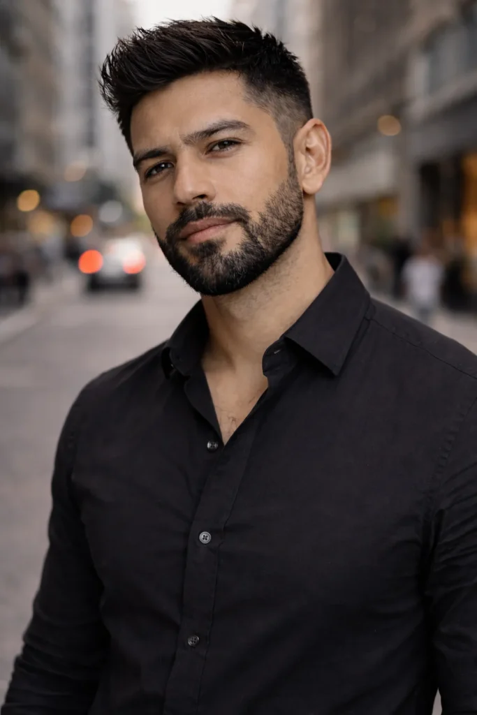 Full Beard with Sharp Cheek Lines