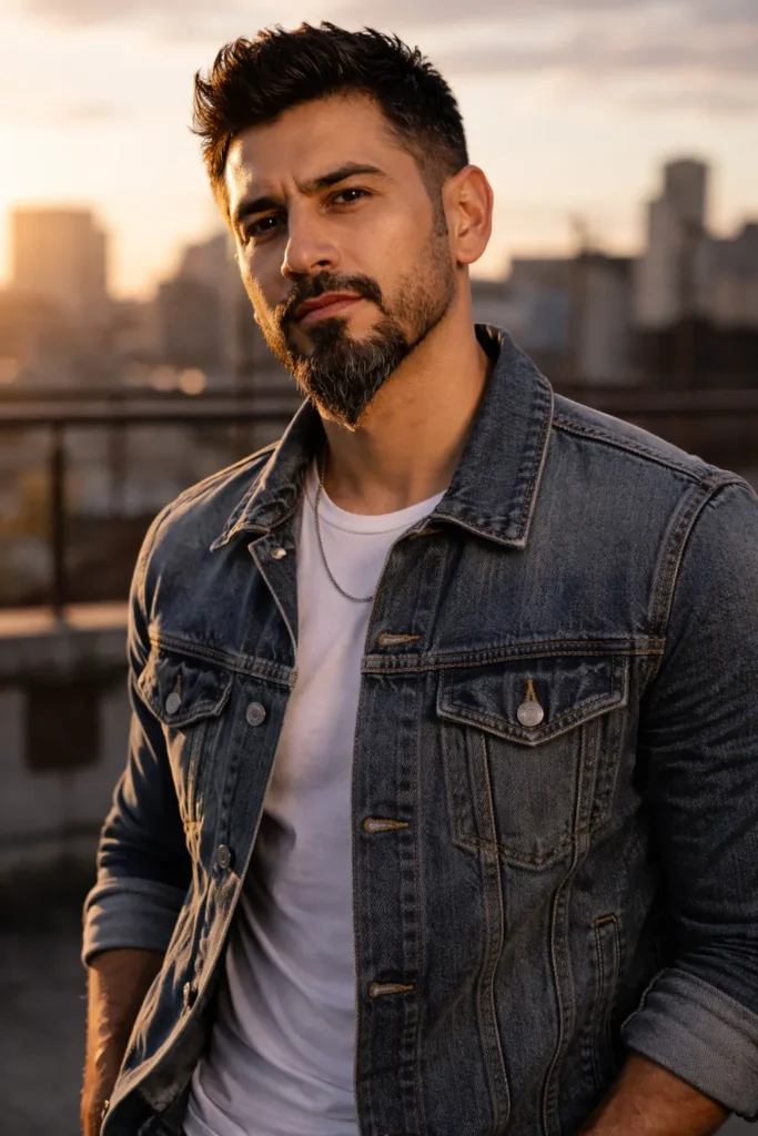 High Cheek Line Defined Point Beard