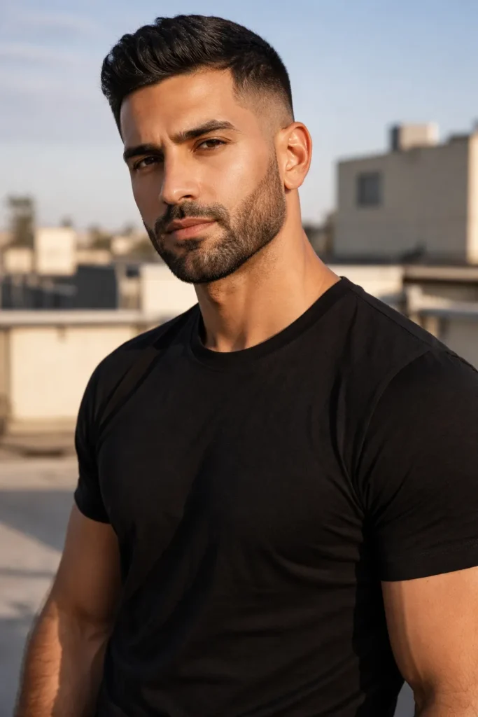 High Fade Beard with Crisp Edges