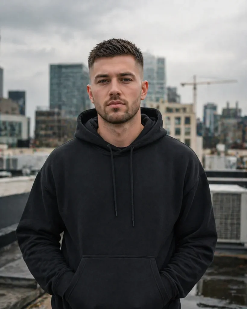 High Fade with Light Beard