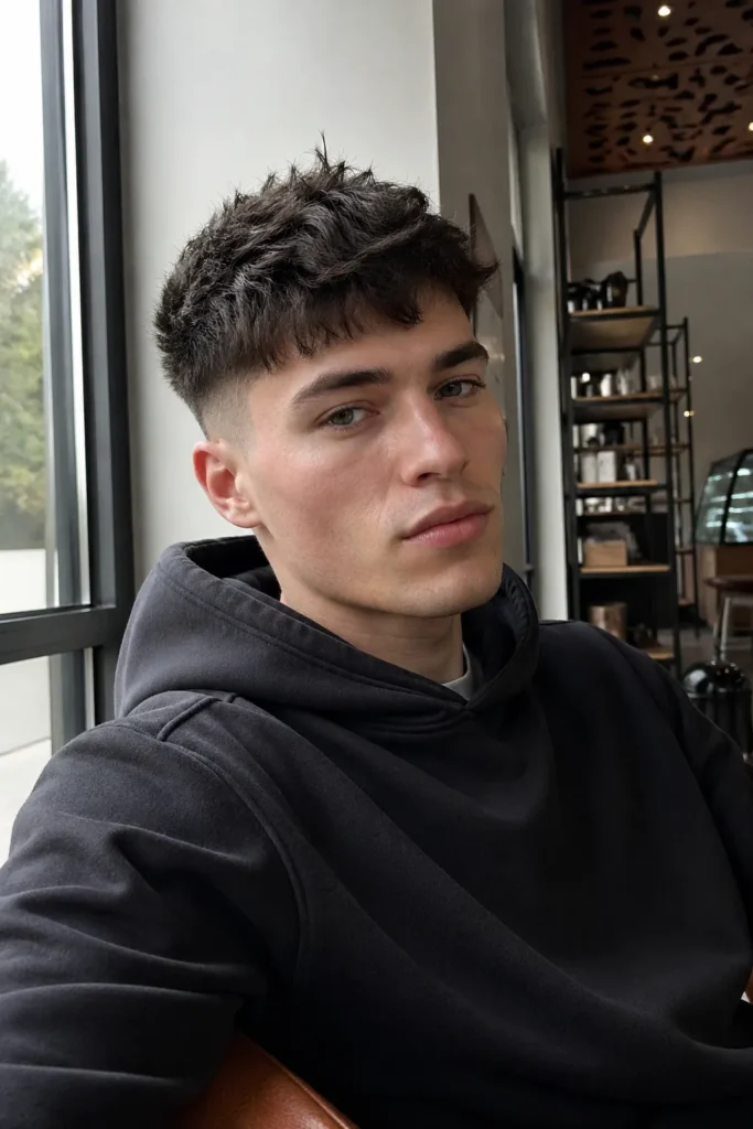 High Fade with Messy Crop