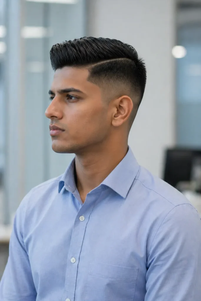 High Fade with Side Part