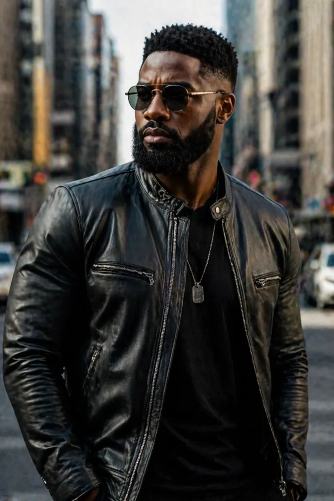 High Fade with Thick Beard