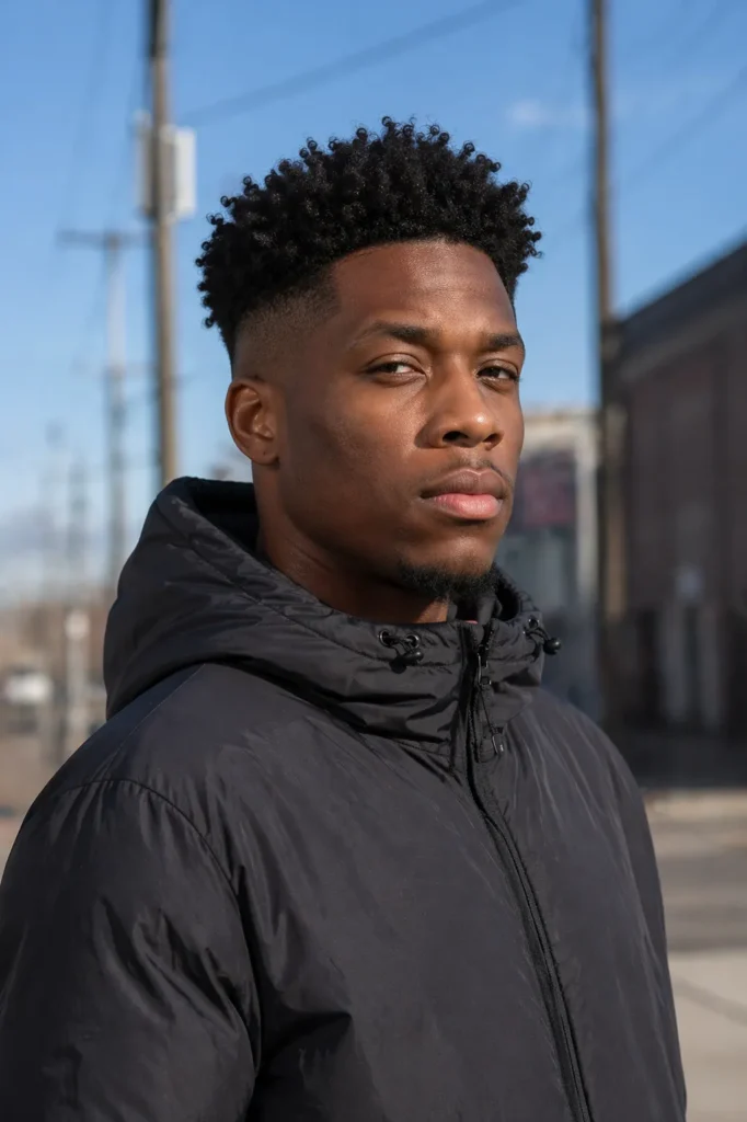 High Taper with Curly Texture